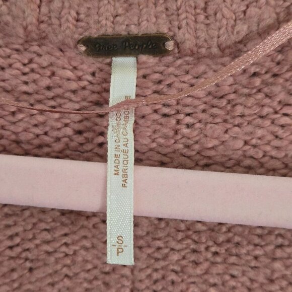 Free People Womens Brookside Sweater Oversized Tunic V-Neck Alpine Rose  Size S - Picture 6 of 8